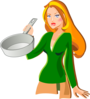 Woman Hold Pan Clip Art